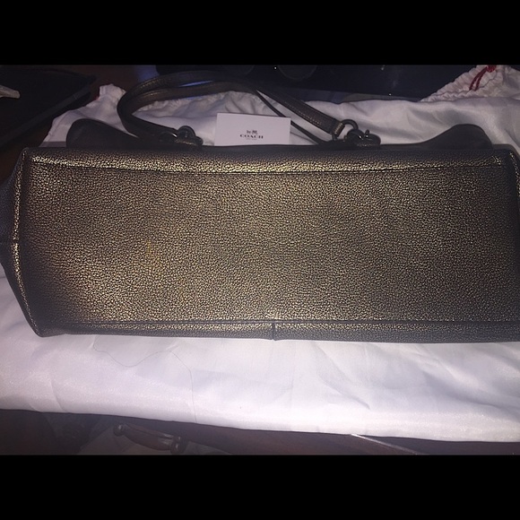 💋 Coach Chicago Ellis Gold Pewter Pebble Leather Handbag - Picture 4 of 13